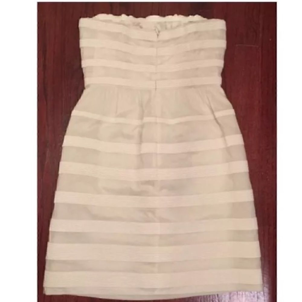 💕 J Crew Rugby Ginny Strapless Dress Cream Off White Size 6 - Picture 4 of 5